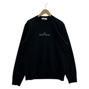 STONE ISLAND 24AW FELPA ロゴデザイン コットンフリーススウェット L ブラック 811566182