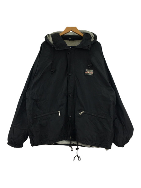 STUSSY ブルゾン・ジャンパー ナイロン フーディ― 裏地 ワッペン 黒 韓国製 XL[値下]