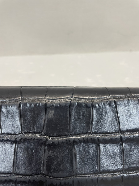 CELINE Large Flap Wallet クロコ型押し財布 ブラック 10B563BFY 38NO