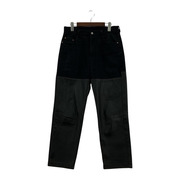 stein  22SS Leather Combination Denim Jeans 黒