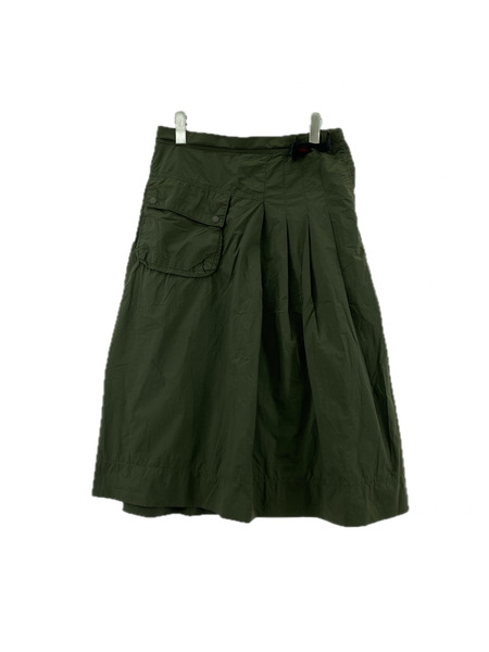 Gramicci ヒザ丈スカート ナイロン オリーブ Ｍ