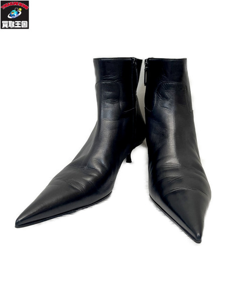 BALENCIAGA ポインテッドトゥ アンクルショーツブーツ 40 1/2 黒