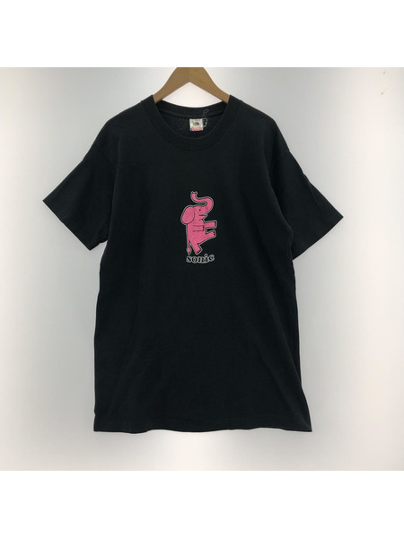 90s FRUIT OF THE LOOM SONIC THE ELEPHANT Tシャツ(L) ブラック