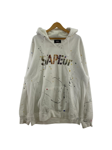 SAPeur Logo Hoodie ペイント加工 WHT（XXL）