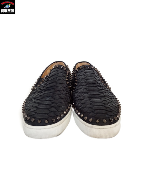 靴 C.Louboutin スタッズ　スリッポン　黒　42.5[値下]