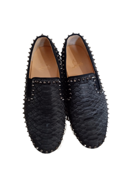 靴 C.Louboutin スタッズ　スリッポン　黒　42.5[値下]
