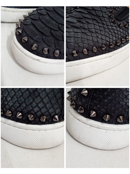 靴 C.Louboutin スタッズ　スリッポン　黒　42.5[値下]