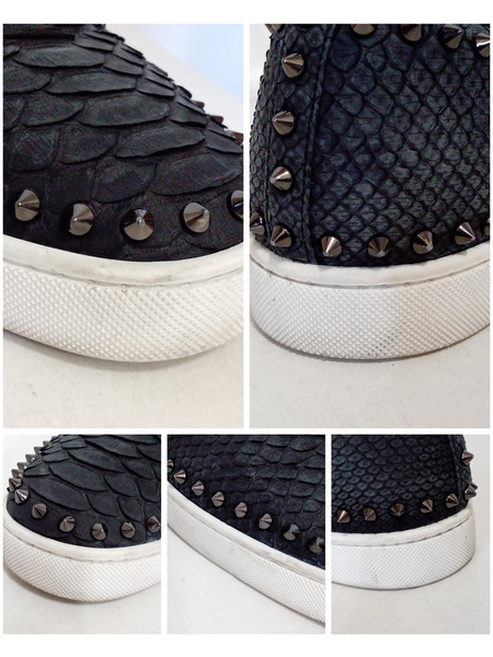 靴 C.Louboutin スタッズ　スリッポン　黒　42.5[値下]