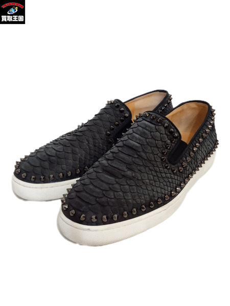 靴 C.Louboutin スタッズ　スリッポン　黒　42.5[値下]