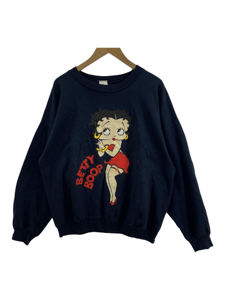 old BETTY BOOP スウェットシャツ ネイビー XL[値下]