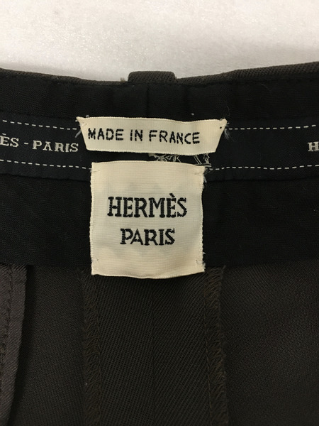 HERMES ウールパンツ 茶