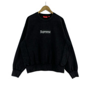 Supreme Washed Box Logo Crewneck クルーネックスウェット S ブラック