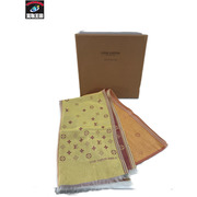 LV  モノグラム シルク　スカーフ　黄/オレンジ/赤