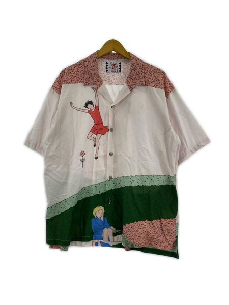 SON OF THE CHEESE 半袖シャツ レーヨンシャツ (L)