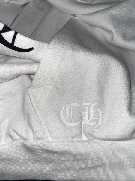 CHROME HEARTS SWTSHRT HD 袖ロゴ プルオーバーパーカー XXL 白
