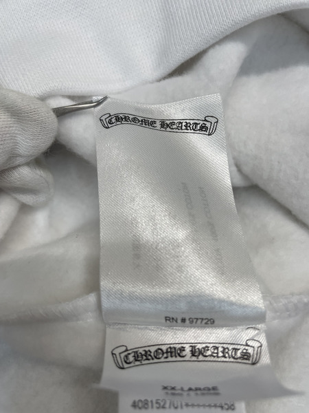 CHROME HEARTS SWTSHRT HD 袖ロゴ プルオーバーパーカー XXL 白
