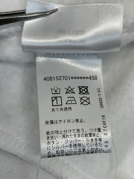 CHROME HEARTS SWTSHRT HD 袖ロゴ プルオーバーパーカー XXL 白