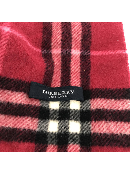 BURBERRY 大判ストール チェック 赤