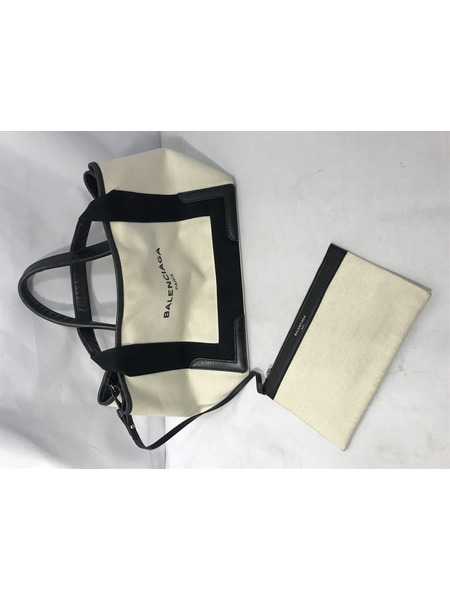 BALENCIAGA ネイビーカバス トートバッグ アイボリー 339933