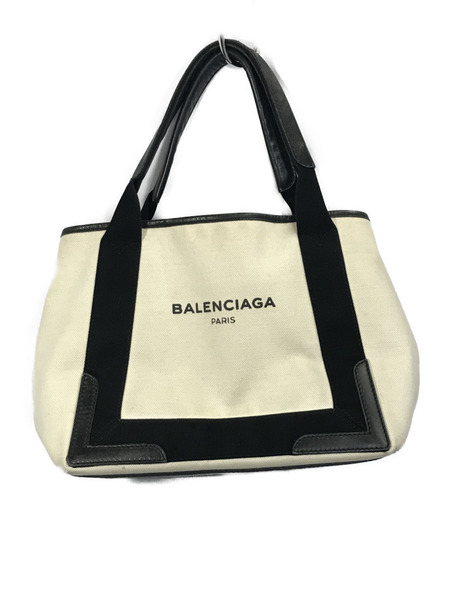 BALENCIAGA ネイビーカバス トートバッグ アイボリー 339933