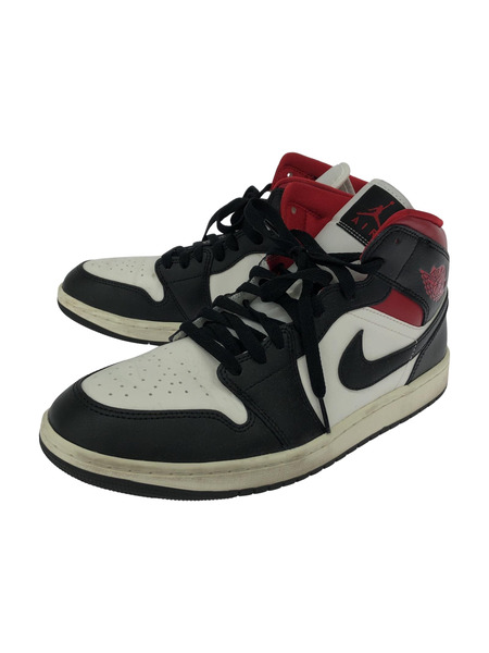 NIKE AIR JORDAN 1 MID 29.0㎝ 白 黒 赤