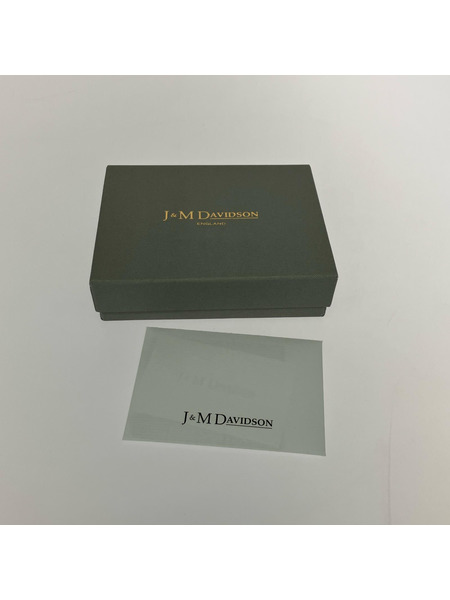 コンパクトウォレット J&MDAVIDSON クロコダイル柄 ラウンドファスナー付 紺