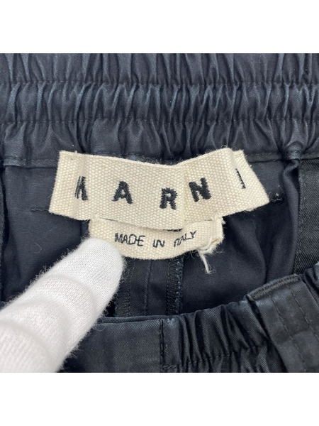 MARNI ワンタックコットンイージーパンツ 44 ネイビー