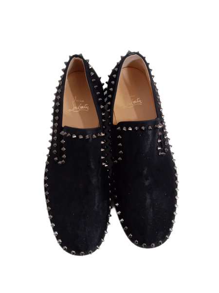 靴 C.Louboutin　スタッズ　スリッポン　黒　43