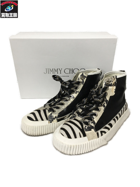 JIMMY CHOO/スニーカー/42/ブラック/ホワイト[値下]