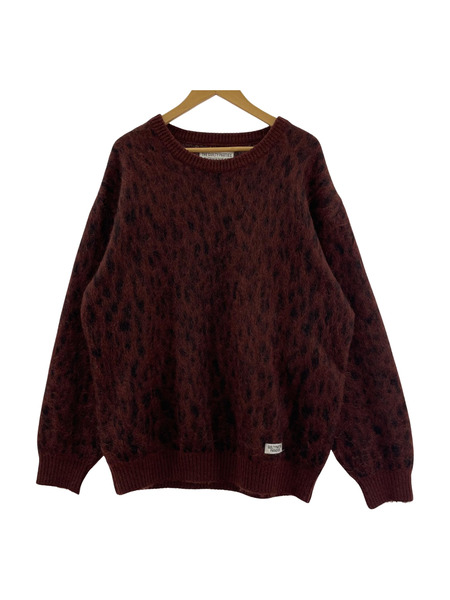 WACKO MARIA 22AW レオパードモヘアクルーネックニット (XL) 茶