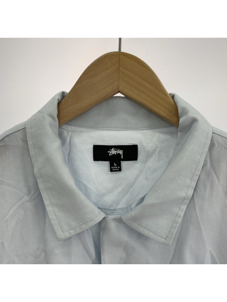 STUSSY 長袖 レーヨンシャツ(L) SP21 1110164 ブルー系