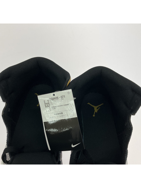NIKE AIR JORDAN 1 Mid Black/Metallic Gold 27.5cm US9.5