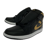 NIKE AIR JORDAN 1 Mid Black/Metallic Gold 27.5cm US9.5