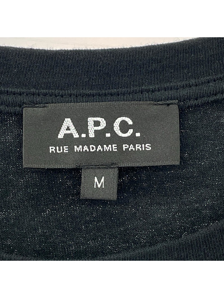 A.P.C. 半袖Tシャツ・カットソー A.P.C. RUE MADAME PARIS S/Sカットソー 黒 (M)