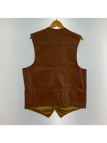 OLD・VINTAGE ジレ・ベスト 70s レザーベスト ブラウン(42)[値下]