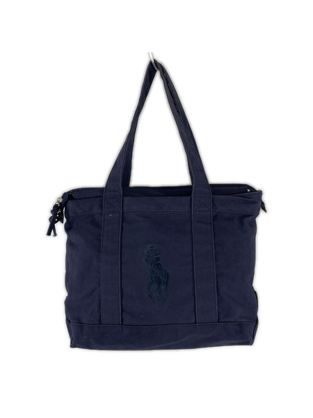 POLO RALPH LAUREN ソノ他バッグ キャンバストートバッグ 紺ロゴ 紺