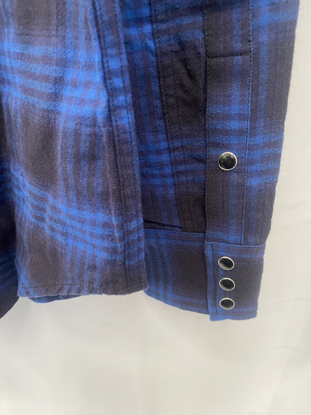 SAINT LAURENT  チェックシャツ  青 S[値下]