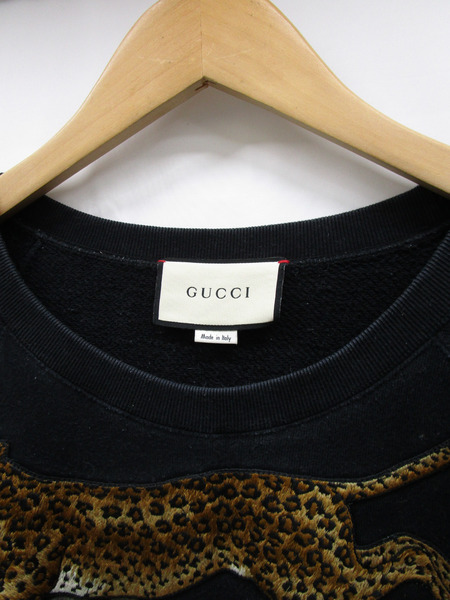 GUCCI/18AW/ヴィンテージロゴ タイガー/スウェット/BLK/M