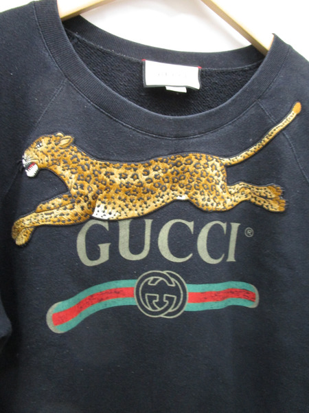 GUCCI/18AW/ヴィンテージロゴ タイガー/スウェット/BLK/M