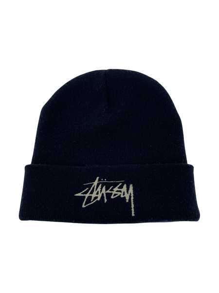 STUSSY 刺繍ロゴ ニット帽 紺