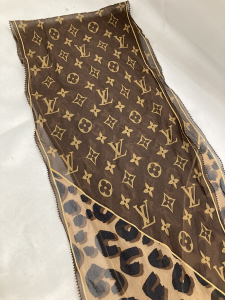 LV モノグラム×レオパード スカーフ/