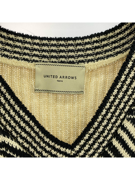 UNITED ARROWS ソノ他 N/S Vネック柄ニット/BEG