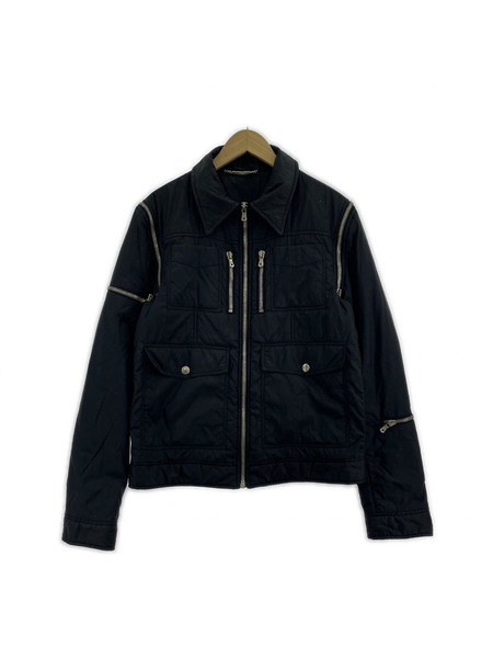 DOLCE&GABBANA ジャケット 03AW ジップデザインナイロンジャケット(48)黒