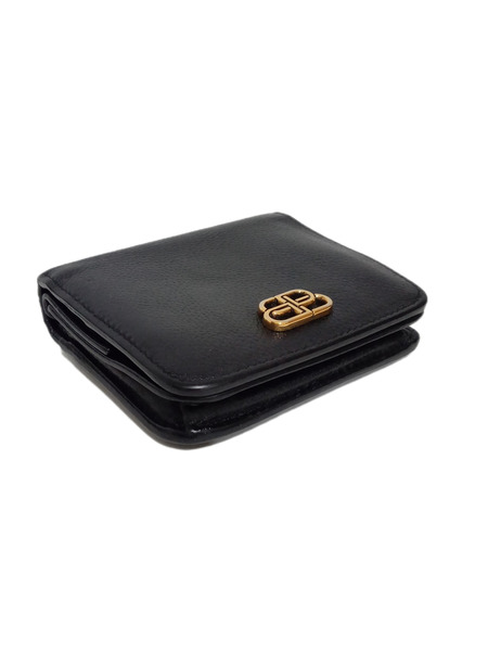 コンパクトウォレットBALENCIAGA/ BBロゴ 二つ折り財布 601474 BLK