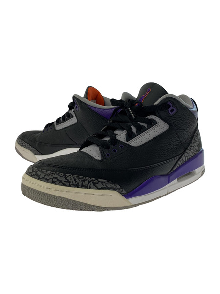 NIKE Air Jordan 3 Retro Black/Court Purple 30.0cm