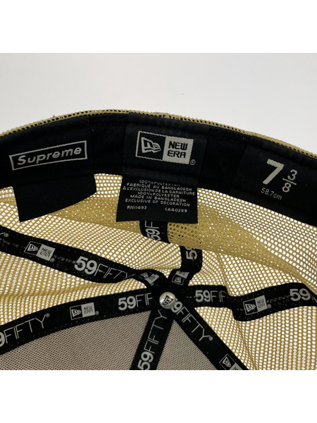 Supreme×NEW ERA 24SS BOX LOGO Mesh Back CAP Light Gold