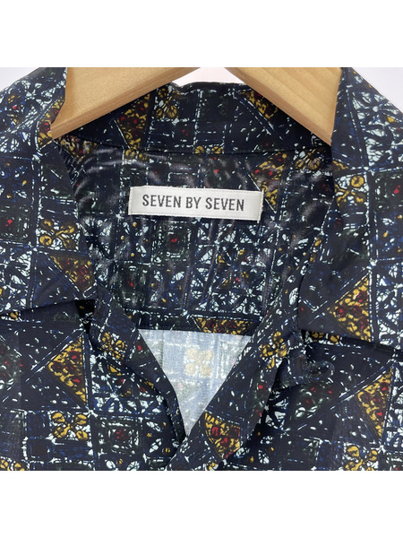 seven by seven 長袖シャツ 総柄レーヨンシャツ S