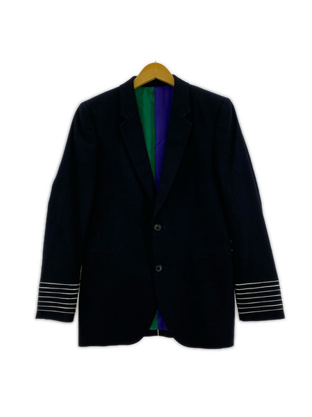 テーラードジャケット・ブレザー TRIMMING COLLAR STRIPE JACKET BLK M