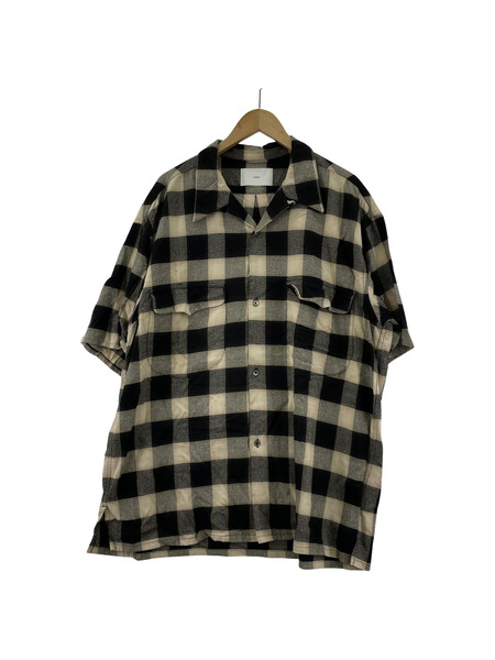 SUGARHILL 23SS OMBRE PLAID LOOSE HALF SLEEVE BLOUSE