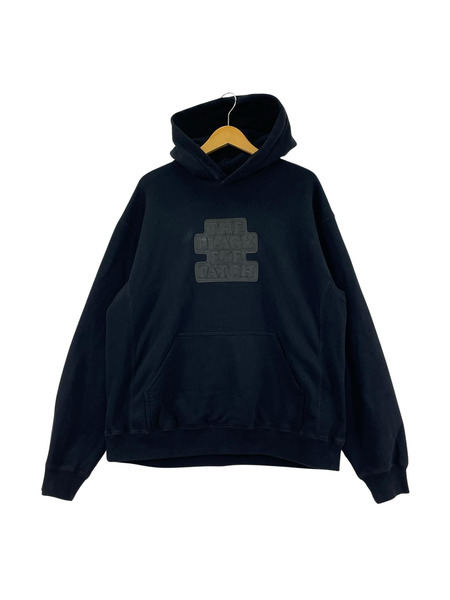 BLACK EYE PATCH パーカー レザーパッチ ロゴ 黒 (L)
